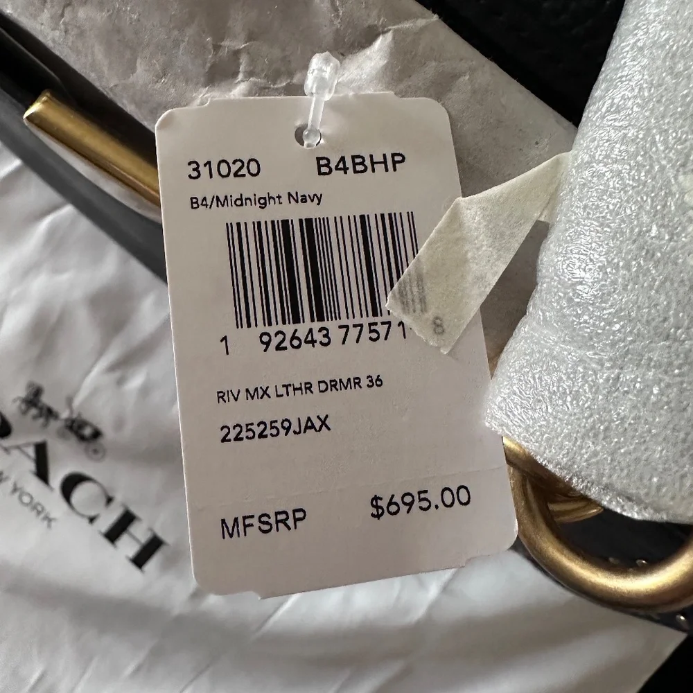 COACH Dreamer 36 Leather Satchel (Navy) - Picture 6 of 11
